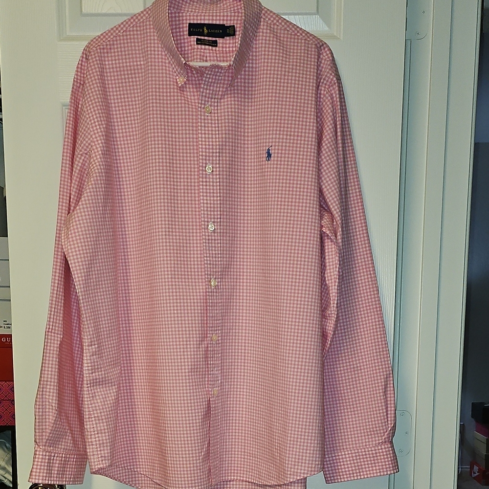 Ralph Lauren Men's Pink Checkered Shirt